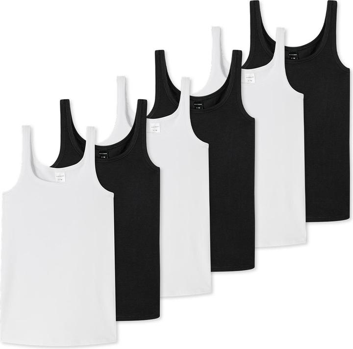 Actual product image Schiesser Pack of 6 Teens Girls 95/5 Organic Cotton Tops / Undershirts (164)