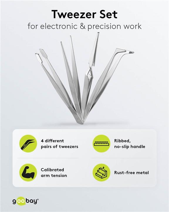 Image du produit FixPoint Jeu de pincettes 4 pièces