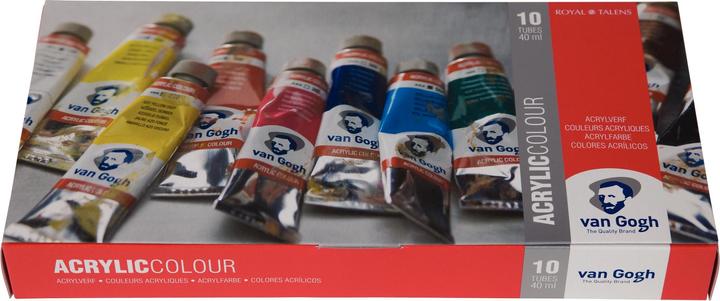 Produktbild Van Gogh Basic-Set (Weiss, Orange, Gelb, Grün, Dunkelrot, Blau, Schwarz, Rot, Braun, Dunkelblau, 400 ml)