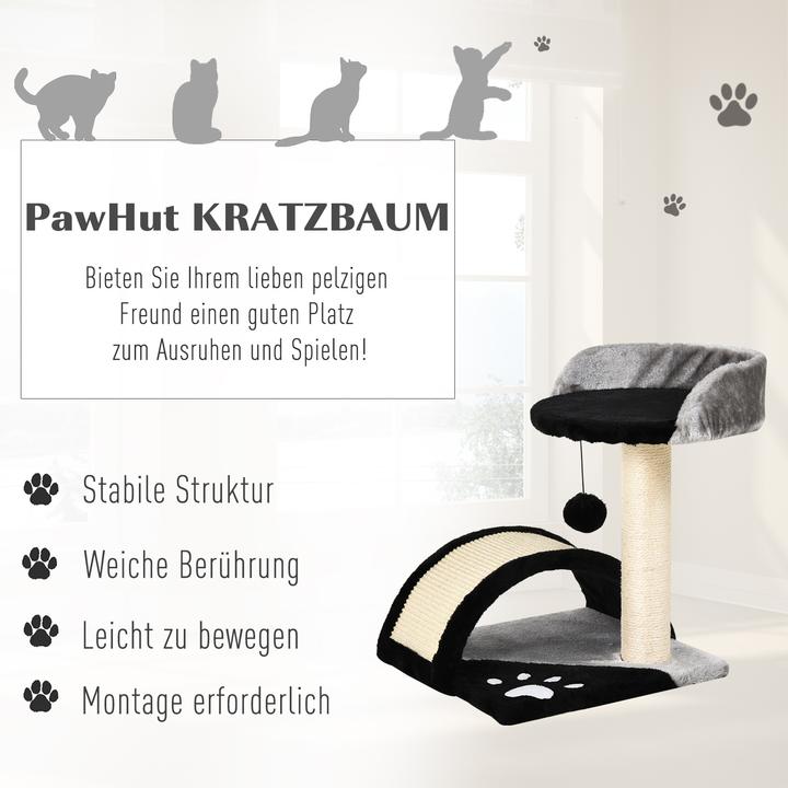 Actual product image PawHut Cat tree with plush (44 cm, Black)