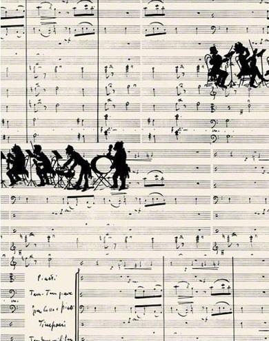Actual product image Tassotti Dekoratives Musik-Notizbuch QU306.143 A6/56K BR-Linie (A6)