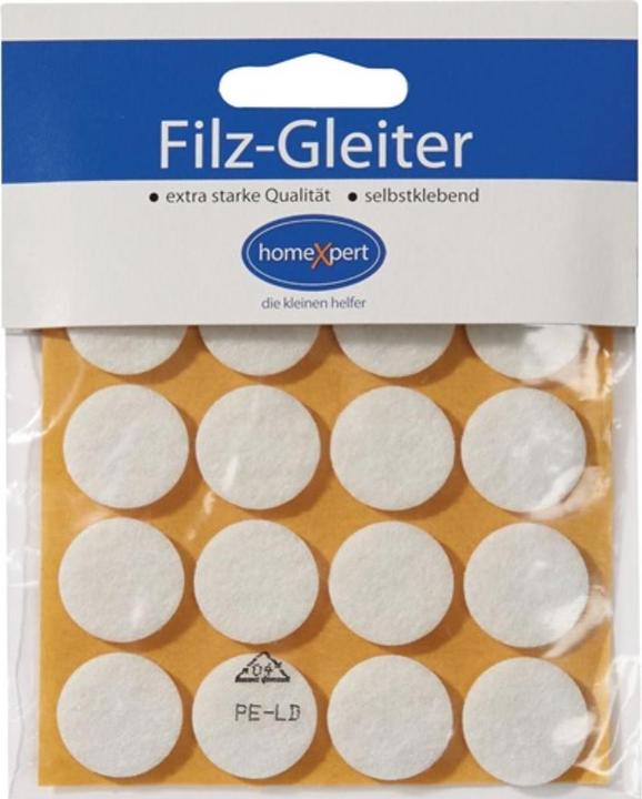 Produktbild Hansi-Siebert Filzgleiter 17 mm Filz weiss selbstklebend (Filzgleiter, 16 Stück)