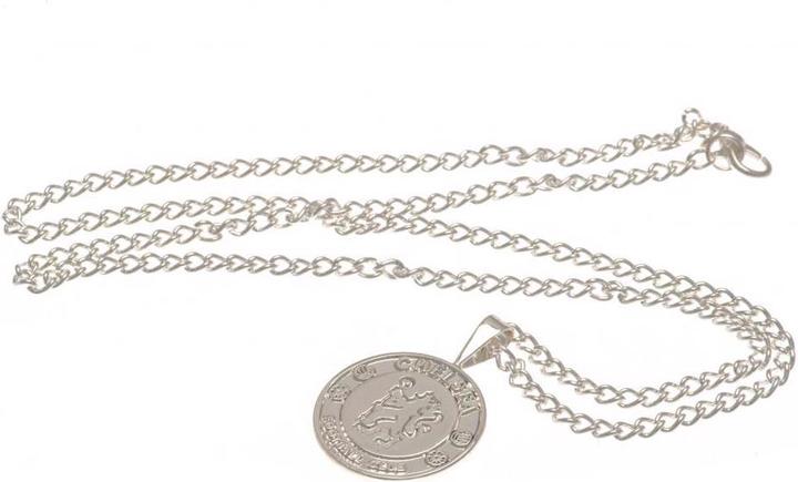 Chelsea FC versilberter XL Anhänger und Kette (100% Metall)