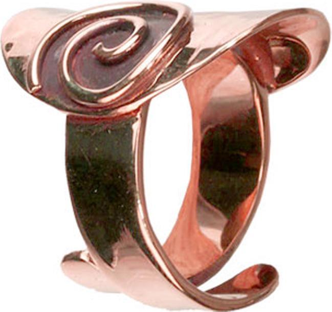 Image du produit Star Piercing Bague or rose bouclier martelé avec spirale (57)