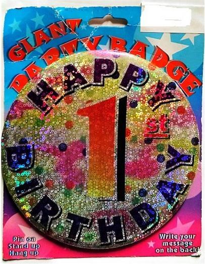 Generic Pailletten PartyButton 1. Geburtstag