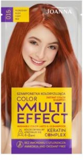 Joanna Multi Effect Keratin Complex Colour Instant Colour Shampoo 015 Flame Rudy 35G (Liquid shampoo)
