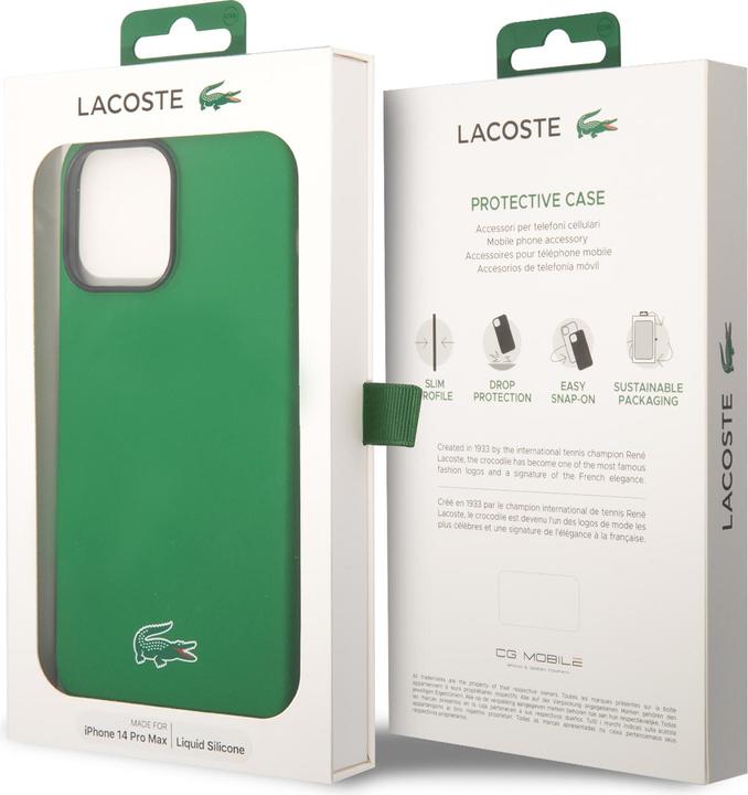 Actual product image Lacoste LCHMP15XSLON iPhone 15 Pro Max 6.7" zielony/green hardcase Silicone MagSafe (Apple iPhone 15 Pro Max)