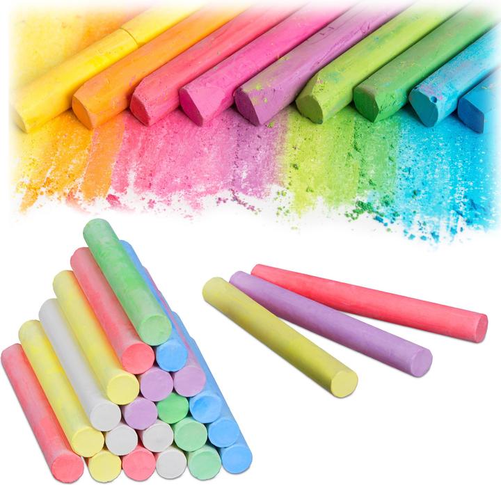 Actual product image Relaxdays Pack of 24 Chalk Crayons (Red, 24 x)