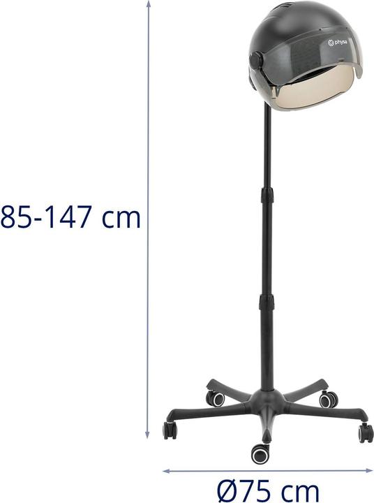 Produktbild Physa Haartrockner Trockenhaube Fönhaube 1200 W mit Stativ / Ionenfunktion 30 - 66 °C
