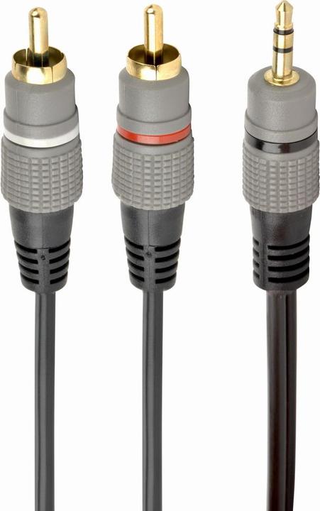 Produktbild Gembird CableXpert 3.5 mm stereo plug to 2*RCA plugs 2.5m Gold Plated CCA-352-2.5M (2.50 m)