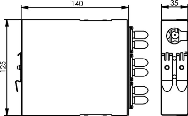 Image du produit Telegärtner STX Répartiteur sur profilé 6xST-Duplex, douille/boîtier métallique, multimode