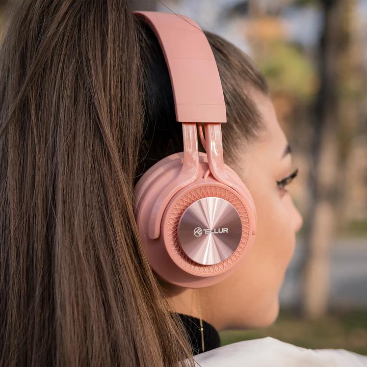Productafbeelding Tellur Voel Bluetooth Over-Ear Koptelefoon Roze (ANC, 15 h, Draadloze)