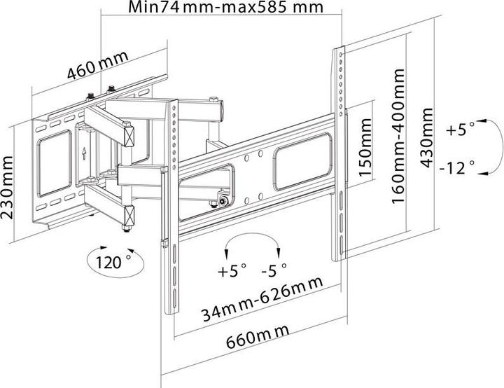 Immagine prodotto Goobay EasyFold XL (Muro, 70", 40 kg)