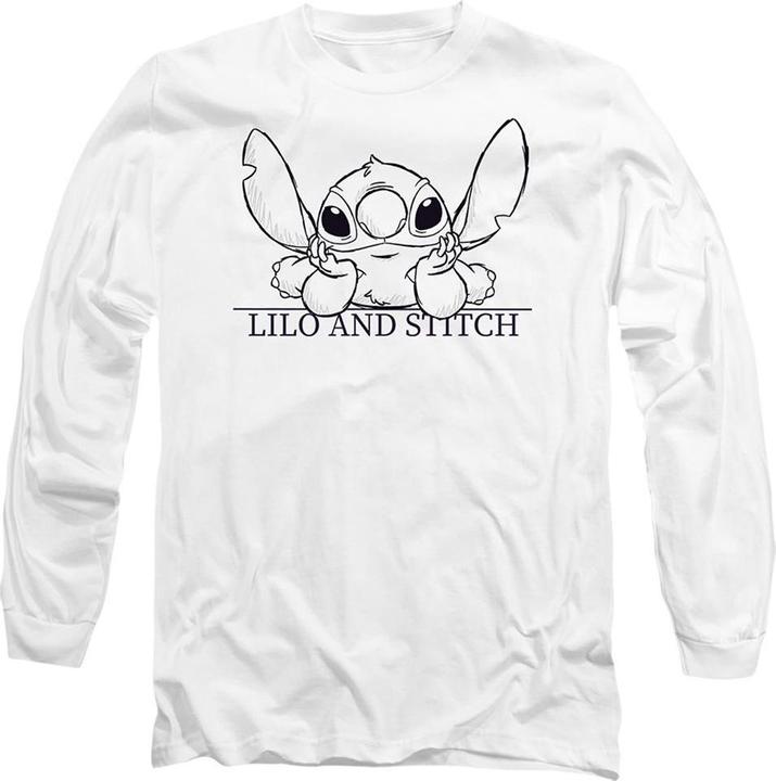 Actual product image Lilo & Stitch Unisex Adult Relaxed Sketch T-Shirt (XL)