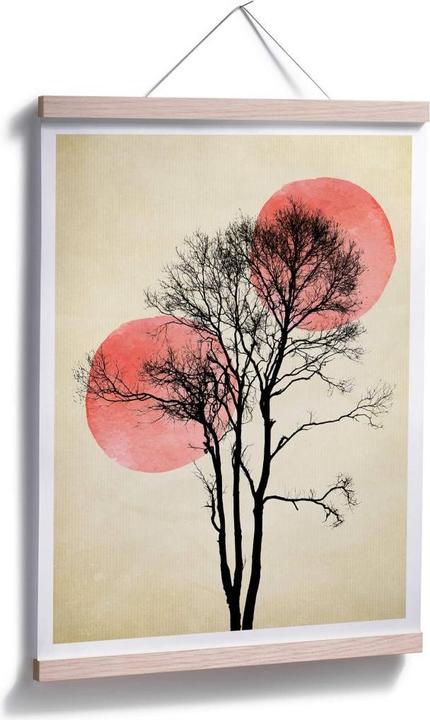 Produktbild Trenddeko Sonne und Mond hinter dem Baum (30 x 40 cm)