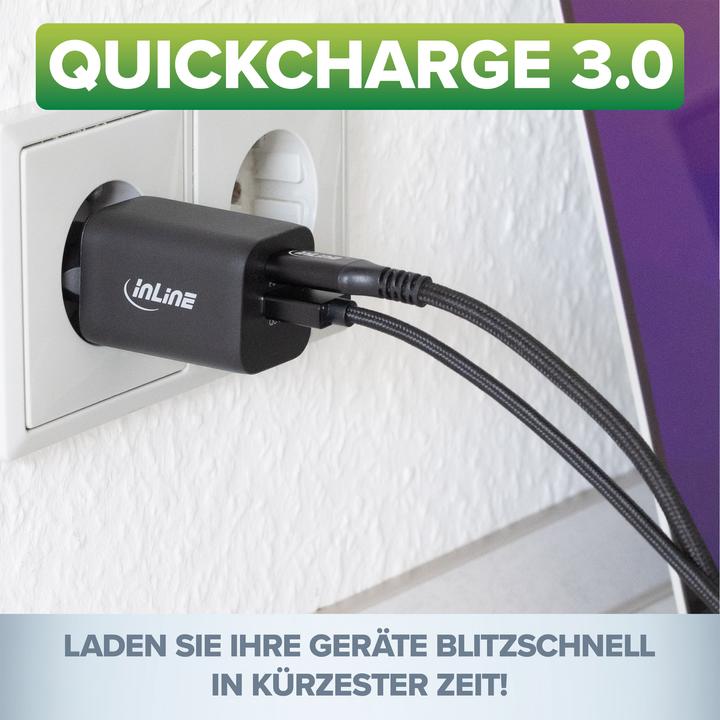 Produktbild InLine Power Delivery + Quick Charge USB Netzteil (33 W)