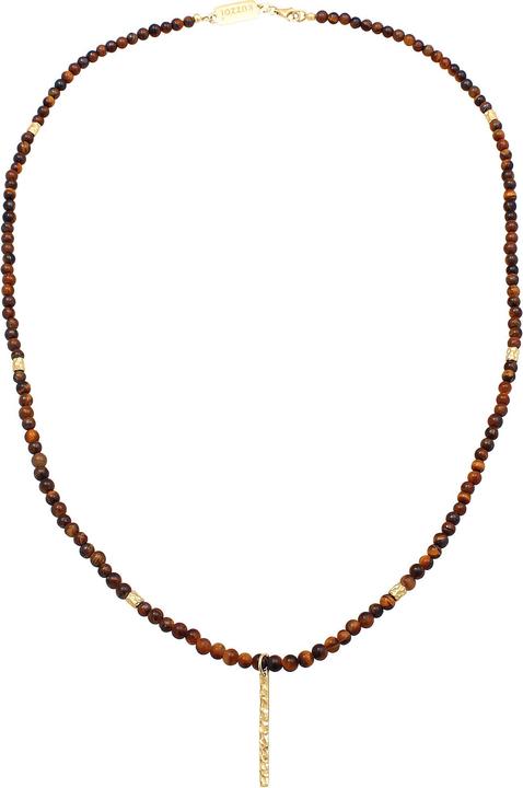 Actual product image Kuzzoi Gemstone necklace, pearl, pearl necklace (Stainless steel, 925 sterling silver, Tiger's eye, 60 cm)