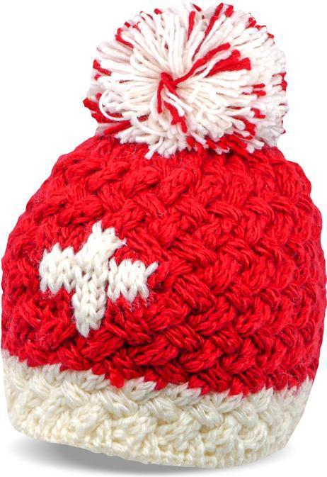 TopSpirit Strickmütze CH-Kreuz m. Pompon (One Size)