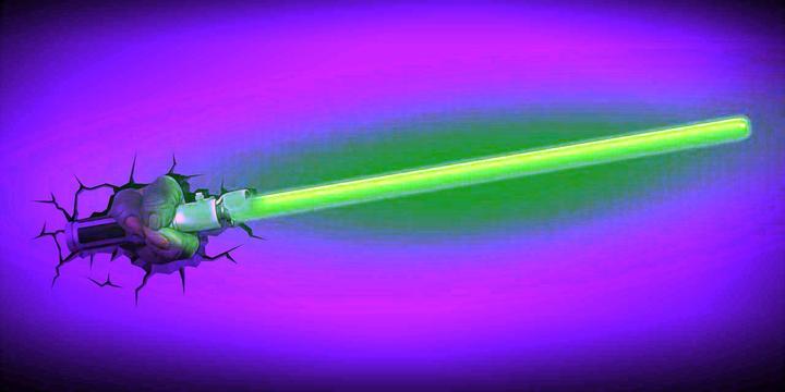 Actual product image 3DLightFX Star Wars: 3D Deco Light Yoda Hand with Lightsaber