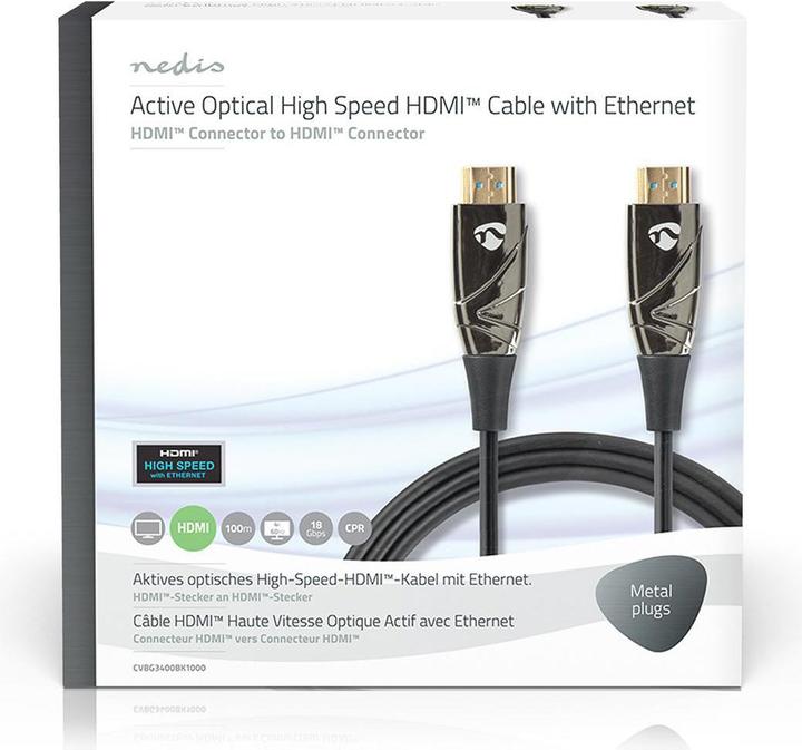 Produktbild Nedis Aktive optische High Speed ​​HDMI-Kabel mit Ethernet | HDMI™ Stecker | HDMI™ Stecker | 4K@60Hz (100 m, HDMI)