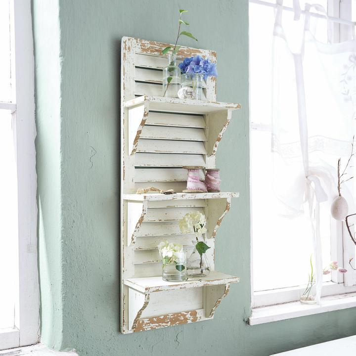 Produktbild Loberon Wand-Regal Morclerey antikweiss (30 x 15 x 81 cm)