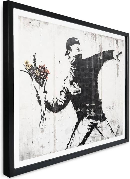 Produktbild Trenddeko Poster Banksy – Der Blumenwerfer 60 x 50 cm, Papier (60 x 50 cm)