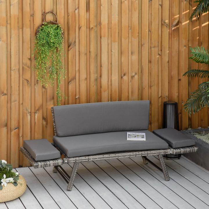 Actual product image Outsunny Garden Sofa with Folding Armrests