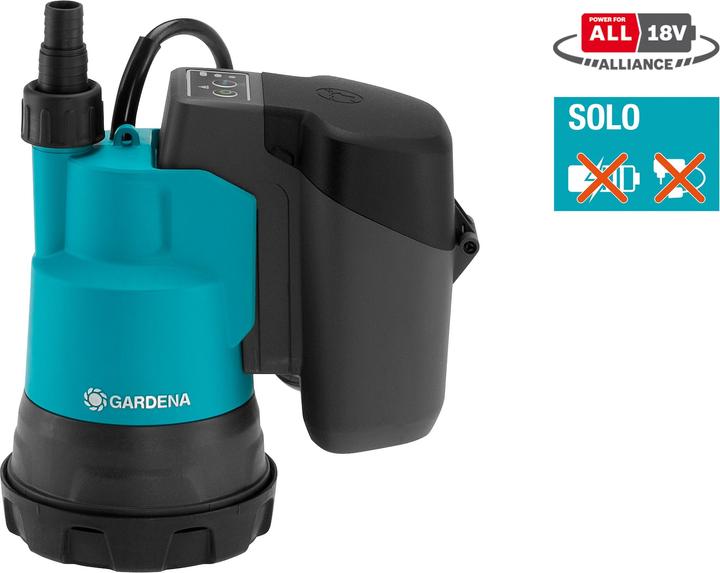 Actual product image Gardena Akku-Klarwasser-Tauchpumpe 20002 (Clear water pump)