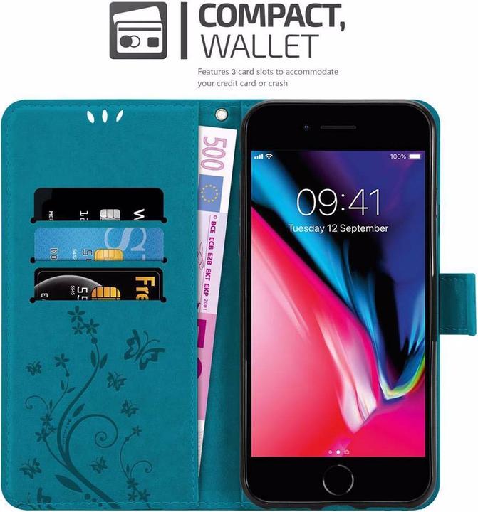 Actual product image Cadorabo Flower Book Cover (Apple iPhone SE (2nd Gen), Apple iPhone 7)