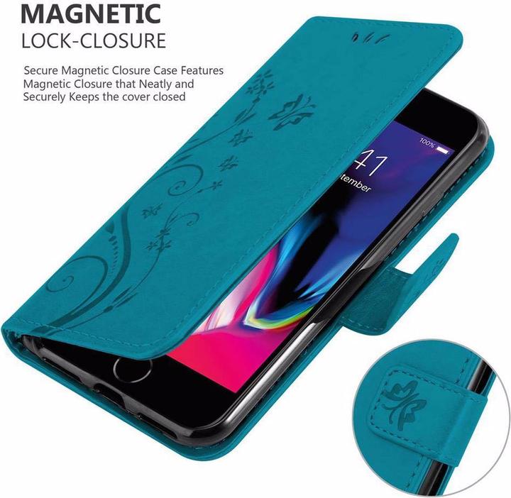 Actual product image Cadorabo Flower Book Cover (Apple iPhone SE (2nd Gen), Apple iPhone 7)