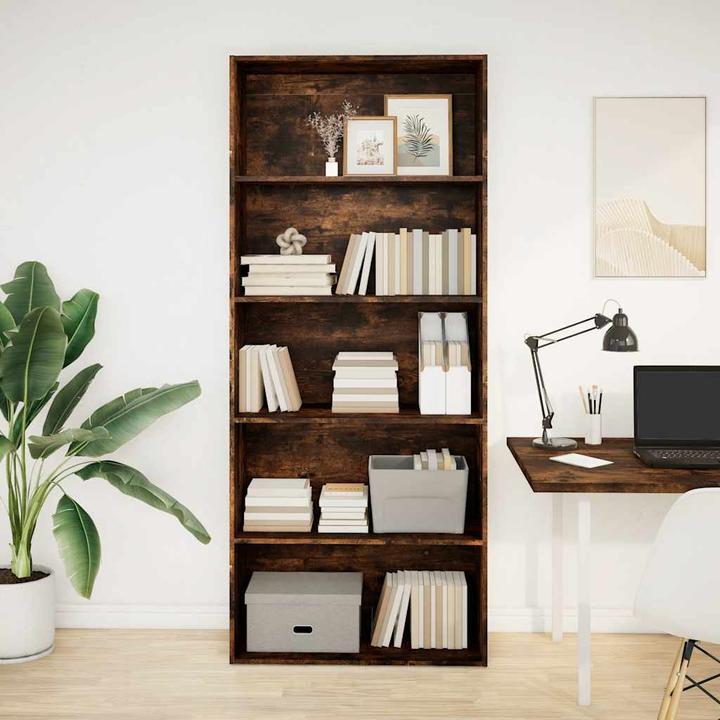 Actual product image VidaXL Bücherregal Bücherschrank Standregal Raumteiler Wandregal Räuchereiche (80 x 30 x 189 cm)