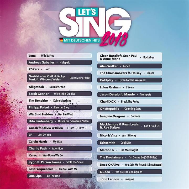 Produktbild Plaion Let's Sing 2018 inkl. Deutsche Hits (PS4, DE)