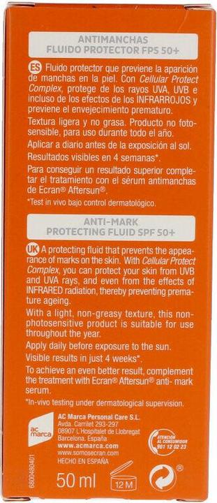 Image du produit Ecran SUNNIQUE antimanchas facial SPF50+ 50 ml (Crème solaire visage, SPF 50, 50 ml)