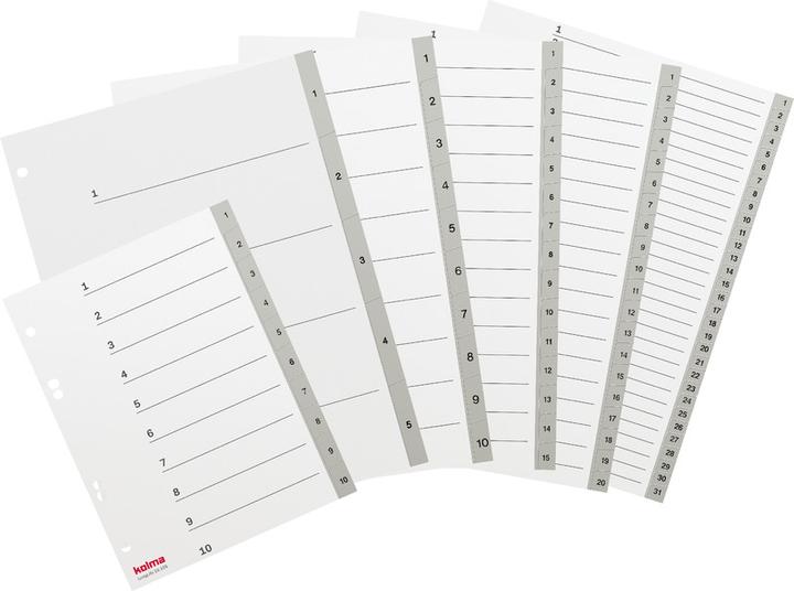 Image du produit Kolma Intercalaire A5 vertical superstrong 1-10 10 pièces gris