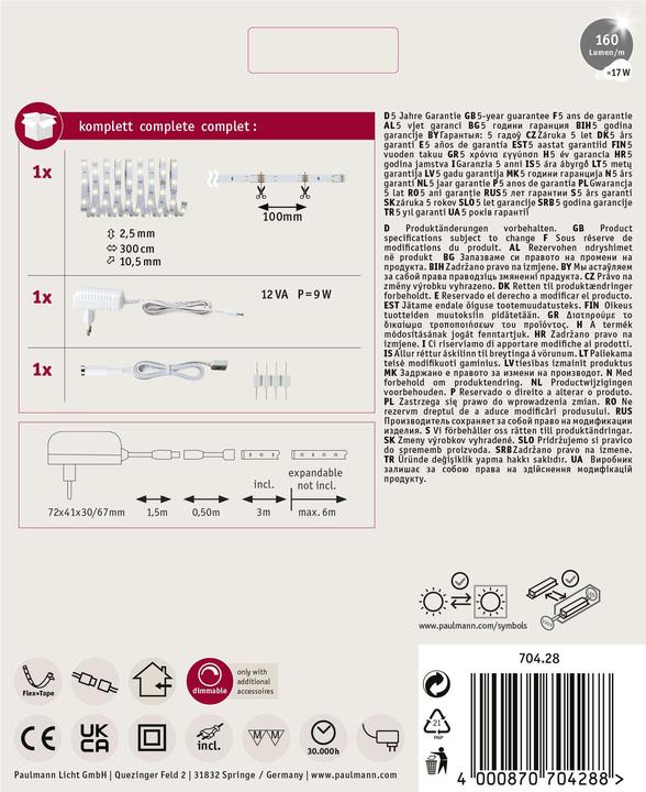 Produktbild Paulmann YourLED Eco Stripe Set (Warmweiss, 300 cm, Indoor)