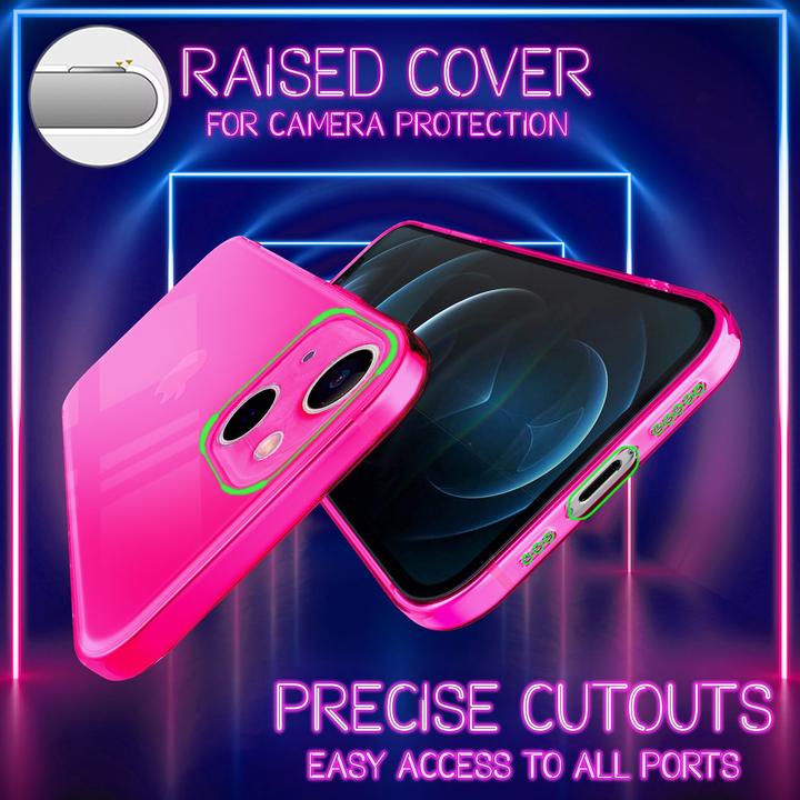 Produktbild Nalia Klar Transparente Neon Silikon Hülle (Apple iPhone 13)