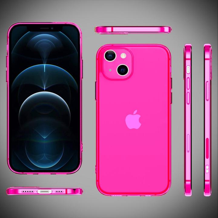 Produktbild Nalia Klar Transparente Neon Silikon Hülle (Apple iPhone 13)