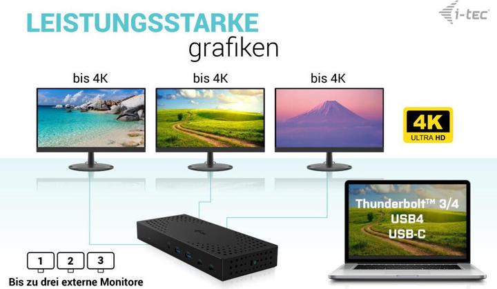 Produktbild i-tec Catriple4kdockpd2ch (USB-C, 13 Ports)