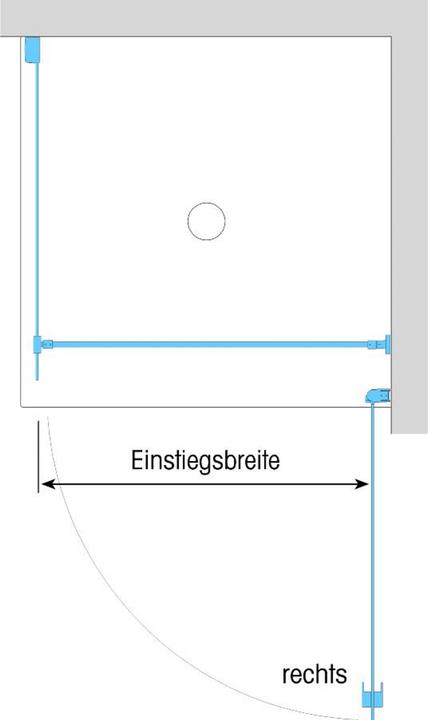 Produktbild Dusbad Duschkabine/ Duschabtrennung Vital 2 Drehtür rechts + Duschwand links (Kombination) (75 cm, 75 cm)