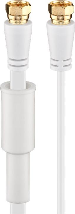 Image du produit Goobay Câble plat SAT, 100% blindé, doré, protégé contre les intempéries, blanc, 7.5 m (80 dB, Câble d'antenne)