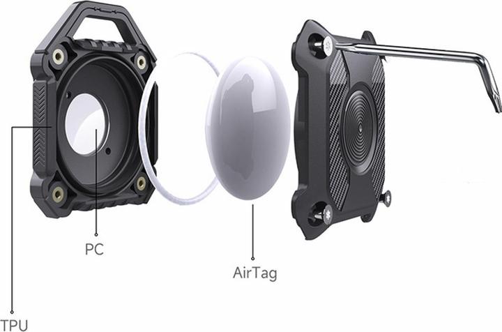 Actual product image Screenguard Airtag in Rugged Armor Case