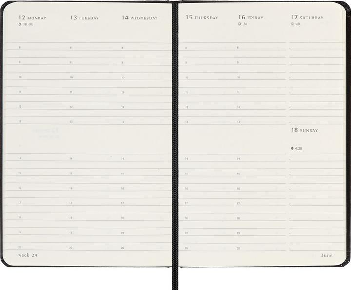 Immagine prodotto Moleskine Agende tascabili Hard Cover Weekly (9 x 14 cm, Inglese)