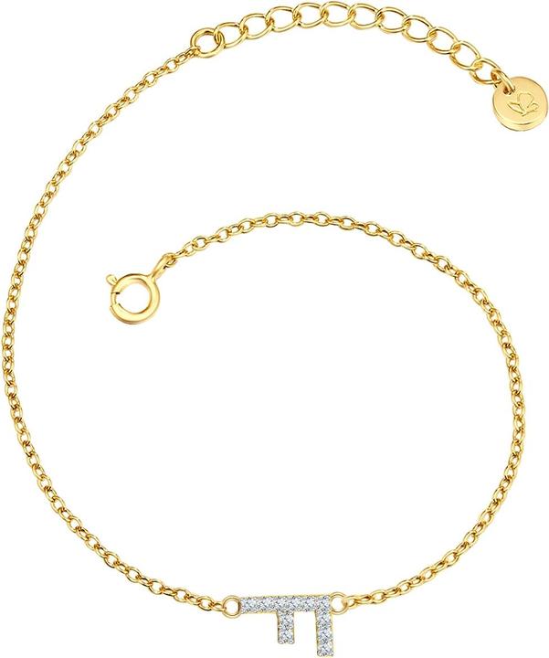 Produktbild Glanzstücke München Damen Buchstabe F Sterling Silber Zirkonia Gelbgold 17,0 cm Basislänge + 3,0 cm Verlängerung - 32094 (17 cm, Sterling Silber)
