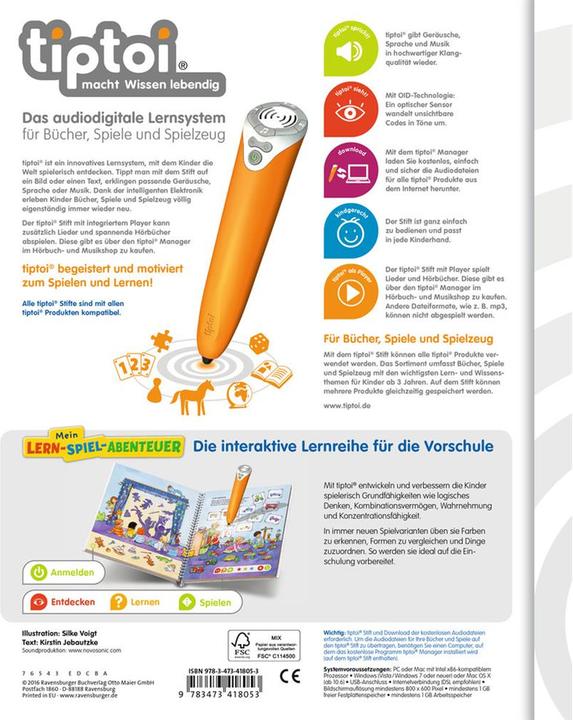 Produktbild tiptoi Vorschulwissen (Deutsch, Kirstin Jebautzke, Silke Voigt, 2016)