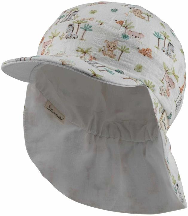 Sterntaler Sommermütze mit Nackenschutz Tierbabys Ecru Gr. 47 (47)