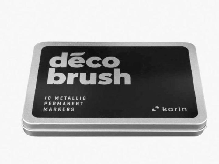 Produktbild Karin Brush Marker Pro Metall Box (Metallic Silver, Metallic Blue, Metallic Red Gold, Metallic Violet, Metallic Light Green, Metallic Black, Metallic Green, Metallic Copper, Metallic Pink, Metallic Gold, 10 x)