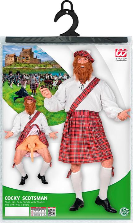 Actual product image Widmann FRECHER SCHOTTE (Hemd, Kilt, Schärpe, kurze Hose mit Glied, Mütze mit Bart), XL/XXL (L, XL)