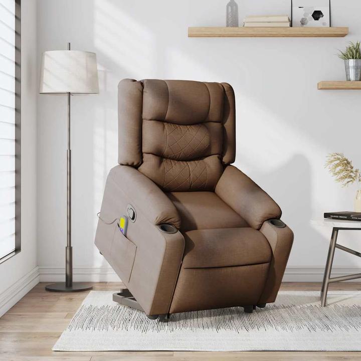 Produktbild VidaXL Massagesessel mit Aufstehhilfe Braun Stoff