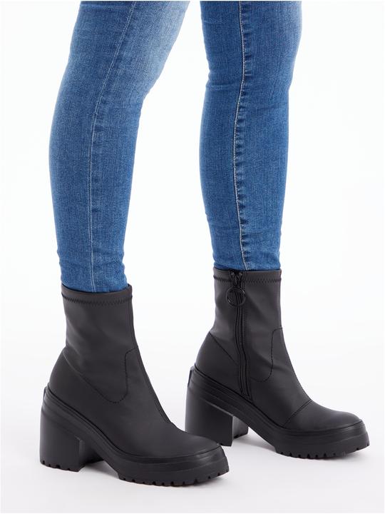 Actual product image Tommy Hilfiger Ladies Tommy Jeans Heel Mid High Boot, Black, 38 EU (38)