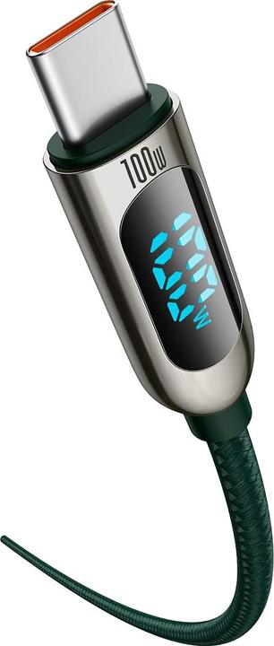 Produktbild Baseus Display Fast Charging Data Cable Type-C to Type-C 100W 2m Green (2 m, USB 2.0)